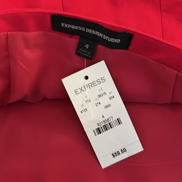 Express Raspberry Pink Classic Business Career Straight Pencil Skirt Size 4 New! - Picture 5 of 6